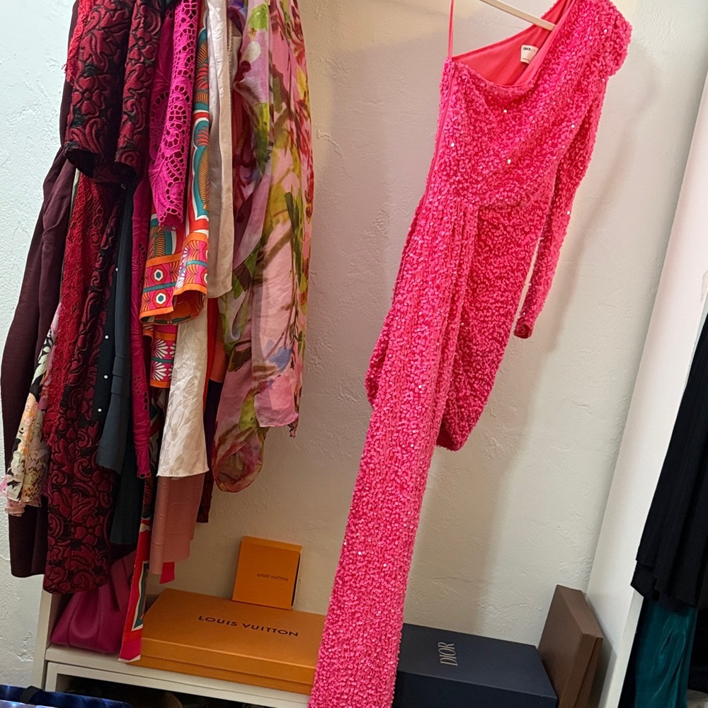 ASOS Pink Sequin Midi Dress